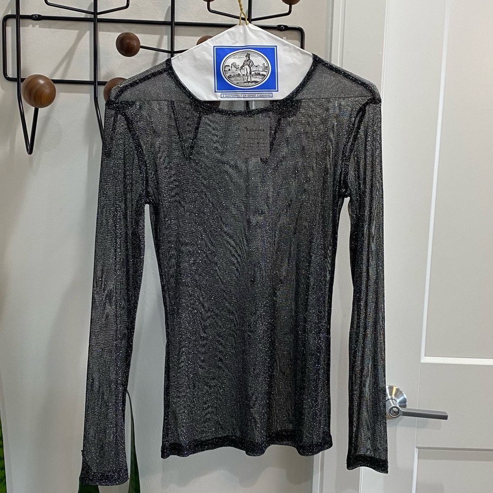 Long sleeve sheer sparkle top